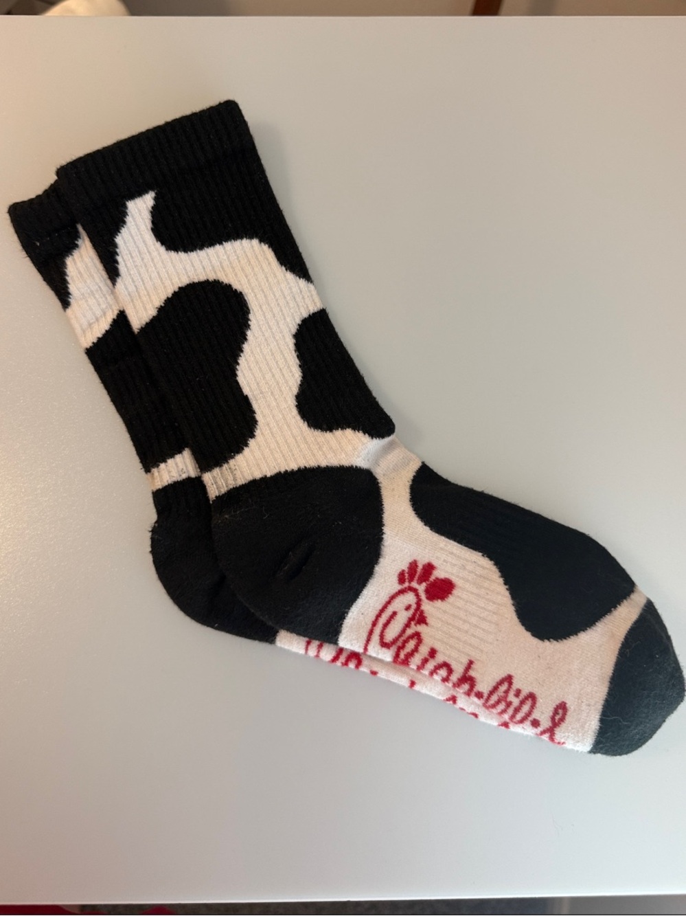 Chick-fil-A Cow Print Black & White Crew Socks